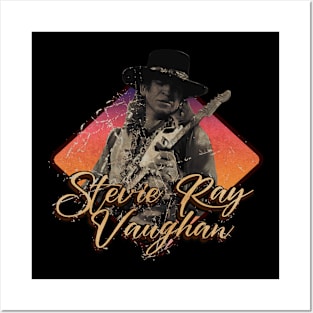 Stevie Ray Vaughan - vintage design on top Posters and Art